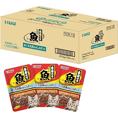 [訳あり: 2025年10月31日賞味期限] いなば マルウオ 白身のせ まぐろ白身のせ しらす入り 40g×96個 (セット) 猫用 ウェットフード パウチ