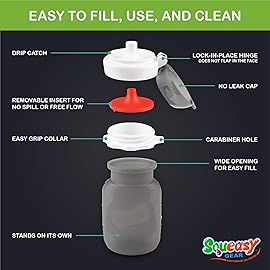 Grey 3.5 oz Squeasy Snacker Spill Proof Silicone Reusable Food Pouch - for Both Soft Foods and Liquids - Water, Apple Sauce, Yogurt, Smoothies, Baby Food - Dishwasher Safe