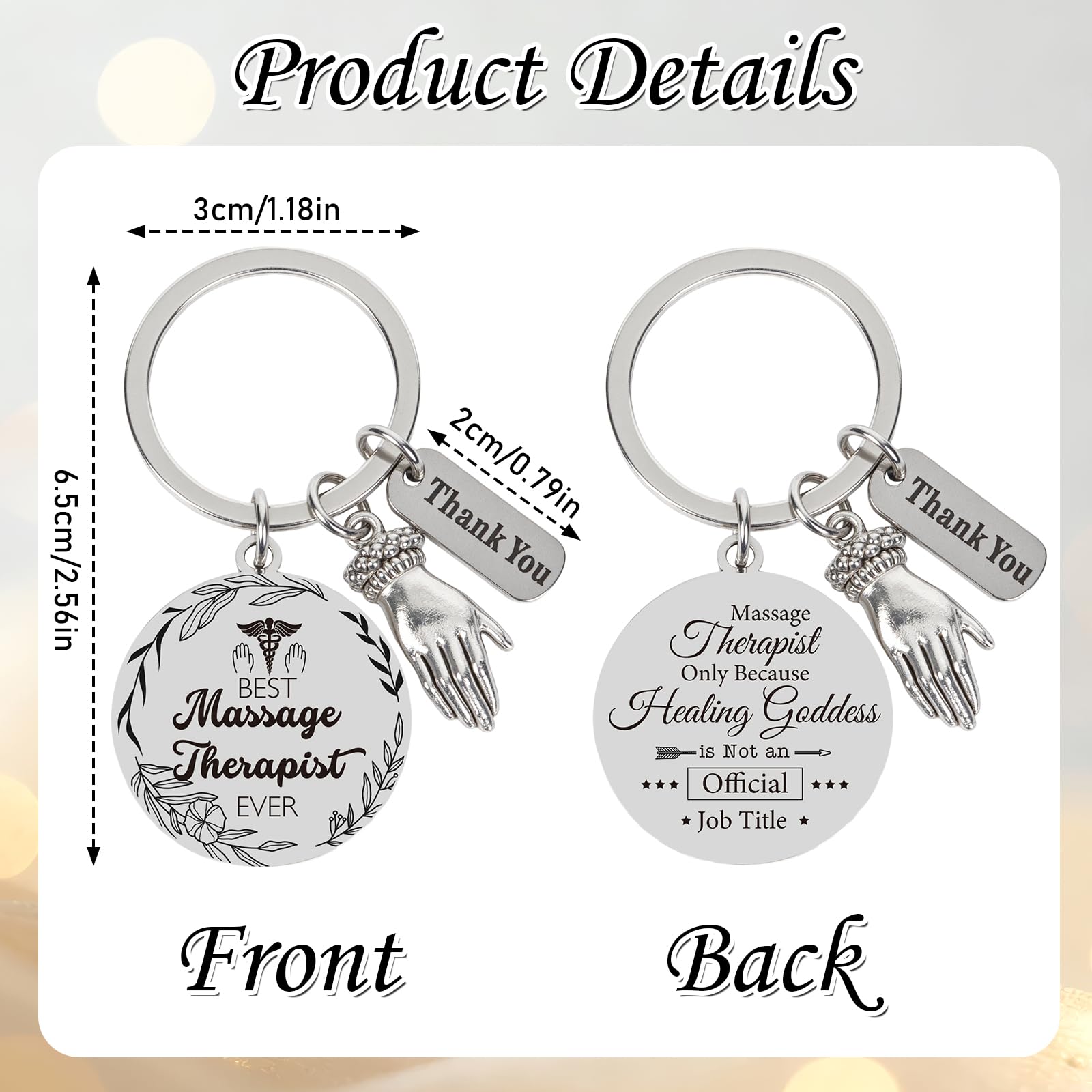 Thrist Birthday Massage Therapist Gifts Keychain Best Massage Therapist Ever Healing Key Chain Gifts for Nurses Nursing Mothers Day Gift Work Accessories Essentials