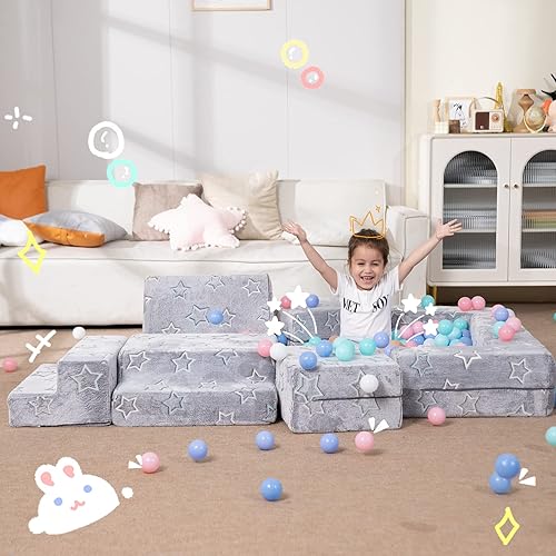 Miniatura 2 de Sofá infantil que brilla en la oscuridad, juego de espuma para escalar, muebles imaginativos para niños creativos, sofá convertible para niños,