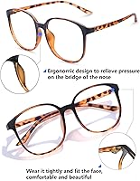 Vista 3 de Blue Light Blocking Glasses Oversized - Phones TV Eyeglasses for Women Men, Anti Eyestrain&Glare Computer Glasses