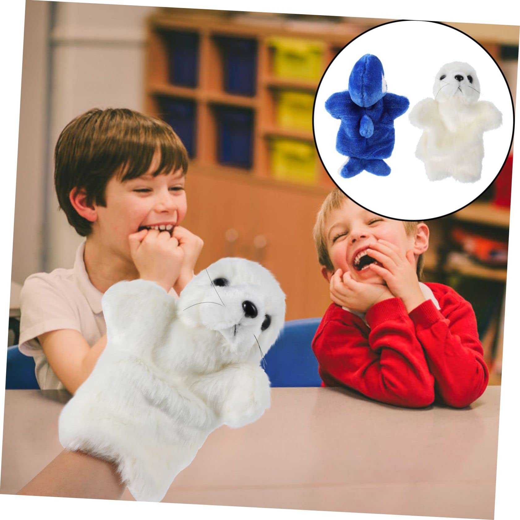 Abaodam 6piezas Títeres De Mano De Animales para Bebés De Delfín y León Marino Muñecos De Peluche Adorables para Interacción y Cuentacuentos para Desarrollo Creativo y Relaciones