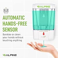 Vista 2 de Alpine Industries Alpine Industries - Desinfectante automático de manos de gel transparente de 23.7 fl oz, resistente comercial, color blanco