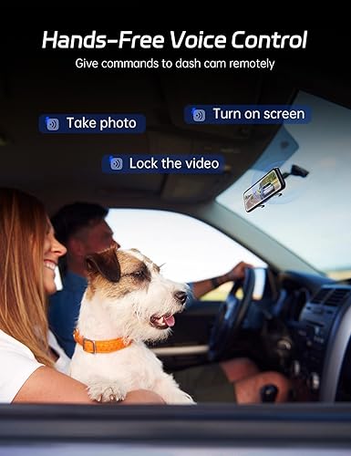 Miniatura 5 de Pelsee Cámara de espejo retrovisor P12 Plus 4K con ADAS y BSD, espejo WiFi de 5.8 GHz, cámara frontal y trasera, cámara de respaldo para automóvil,