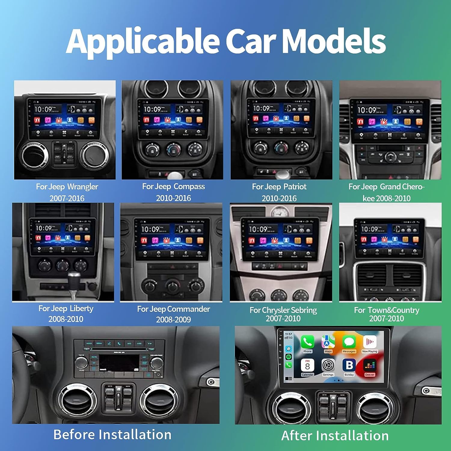 Amazon.co.jp: 4+64 カーラジオステレオ ジープ ラングラー JK