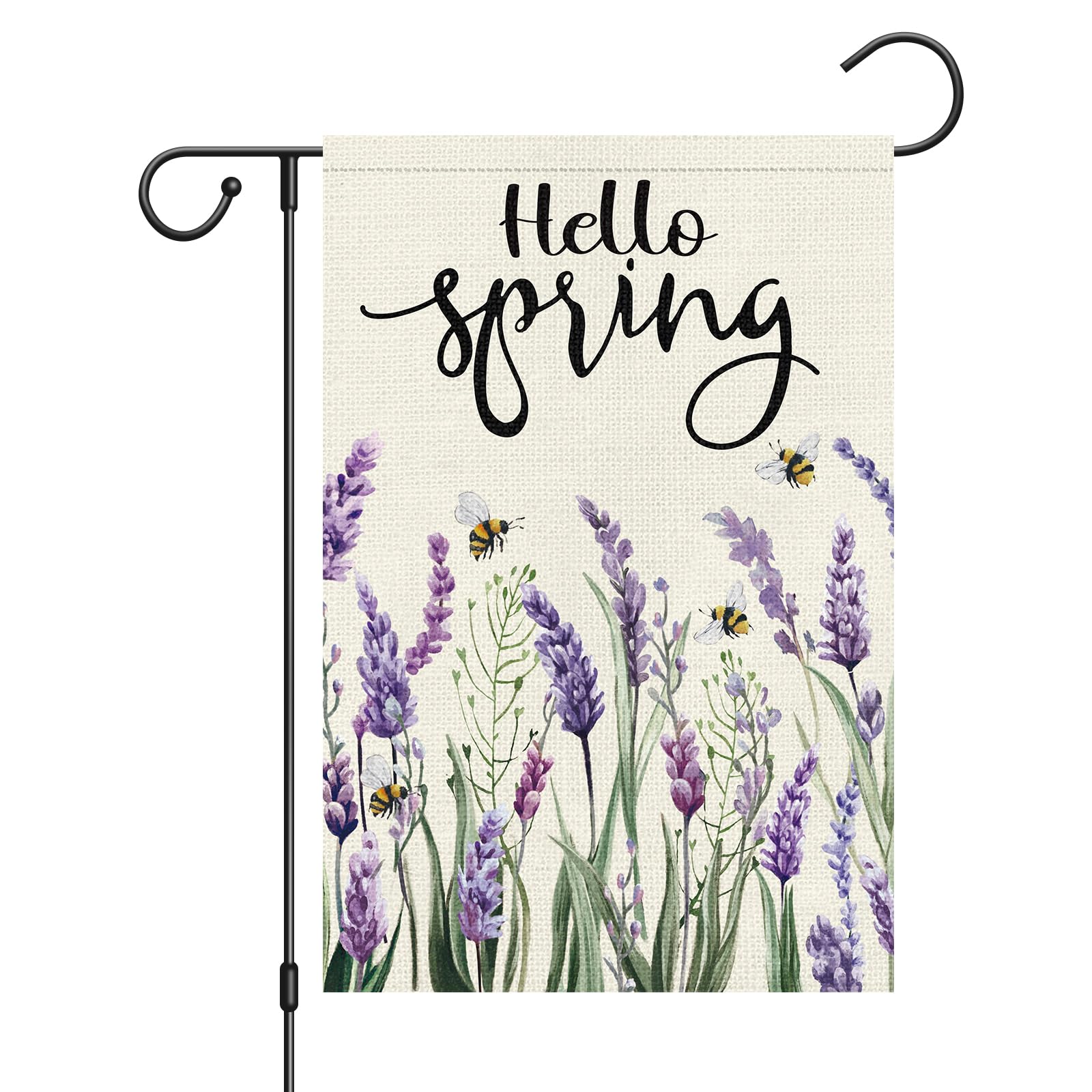 RABUSOFA Tulpenhaus-Flagge – Doppelseitige Gartenflagge, 71x102 Cm, Jute, Für Frühling & Draußen, Ohne Mast