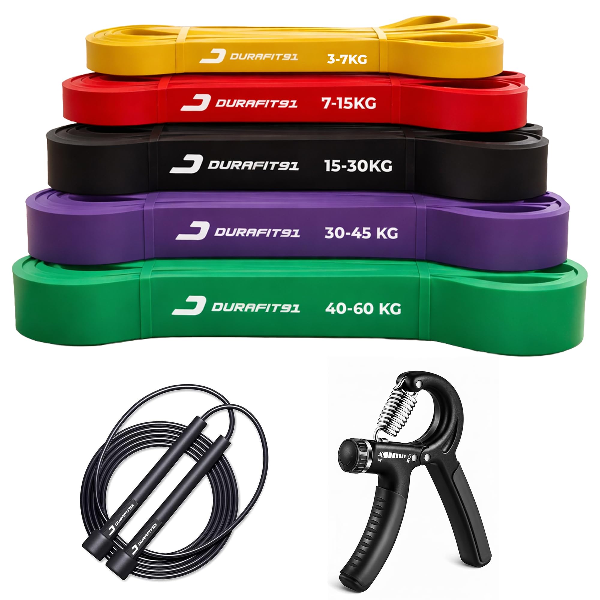 Durafit91 Natural Latex Heavy Resistance Bands Set (Pack of 5) – Pull-Up Assist, Strength Training, Stretching & Toning Loop Bands for Men & Women, Home & Gym Workouts-image-31