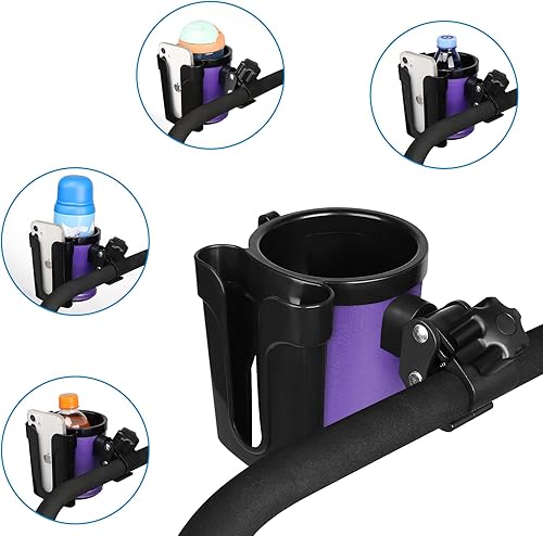 Miniatura 9 de Accmor Portavasos para cochecito con soporte para llaves de teléfono, portavasos universal 3 en 1, soporte para botellas de bebidas para cochecito,