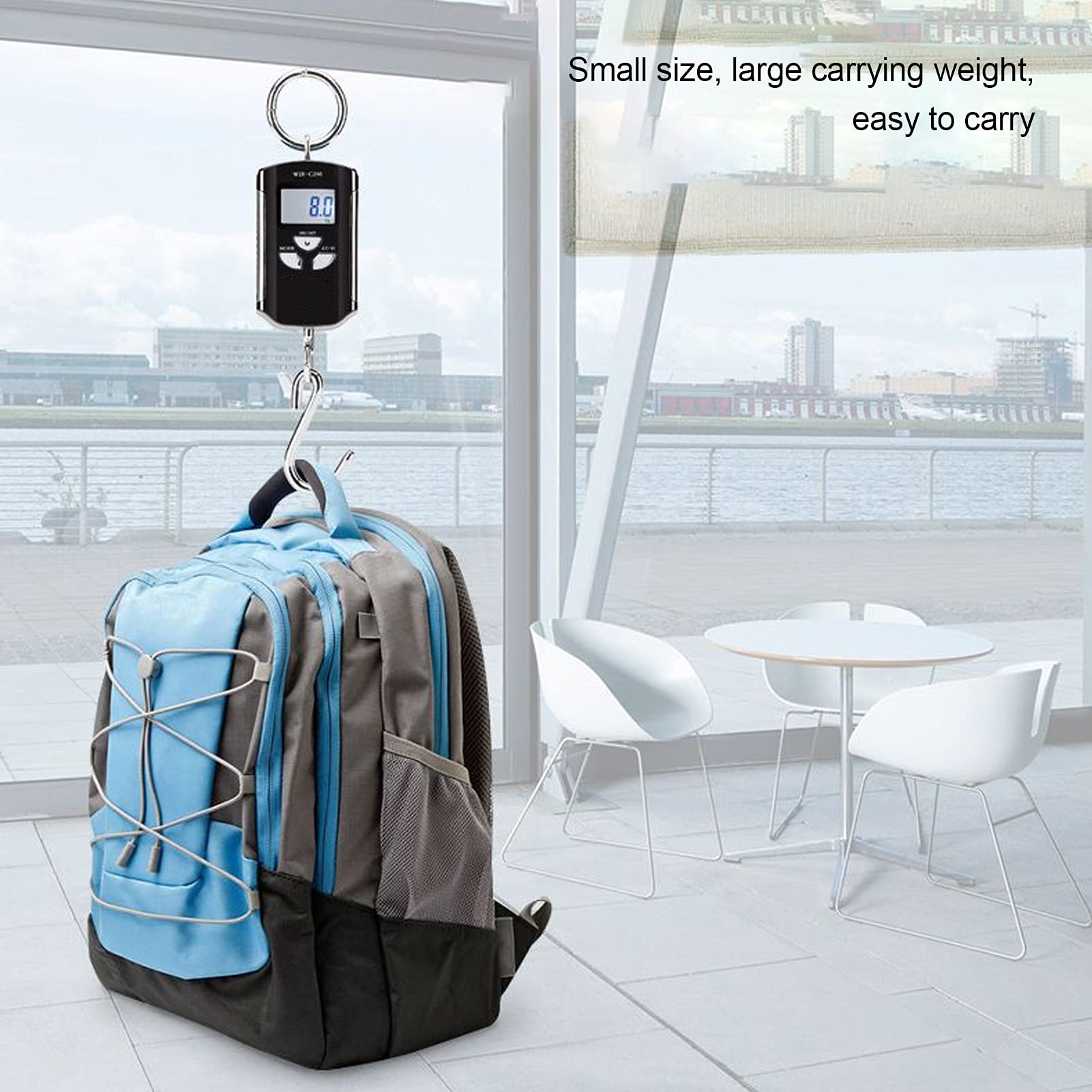 Elektronische hangweegschaal 200 kg Elektronische hangweegschaal Industriële kraanweegschaal Digitale visschaal met haak en LCD-scherm, met ABS-technische plastic schaal(Silver black