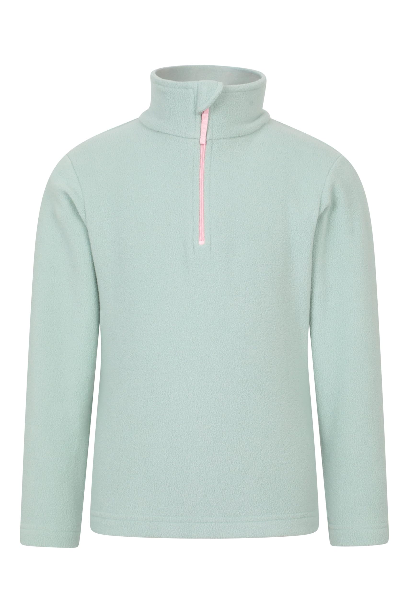 Mountain Warehouse Unisex Pale Green Camber Ii Kids Half-Zip Fleece - Lightweight & Breathable Microfleece Sweatshirt, Boys & Girls - Spring Summer, Outdoors, Travelling & Hiking Kids Size 9-10 Years