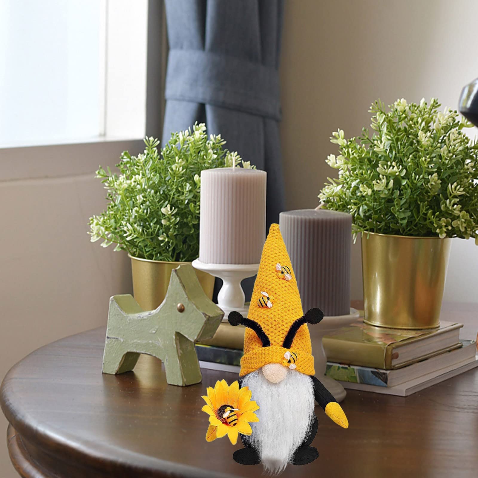 Spring Little Little Dwarf Spring Decoration Home Farmhouse Kitchen Day Party Decoration Dwarf Doll Birthday Gift Plush Ornaments Office Decoration (A, One Size)