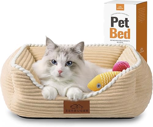 Miniatura 17 de Cama rectangular para perros y gatos, para mascotas, regalo para cachorros y gatitos, lavable a máquina, sofá cama mullido calmante para mascotas