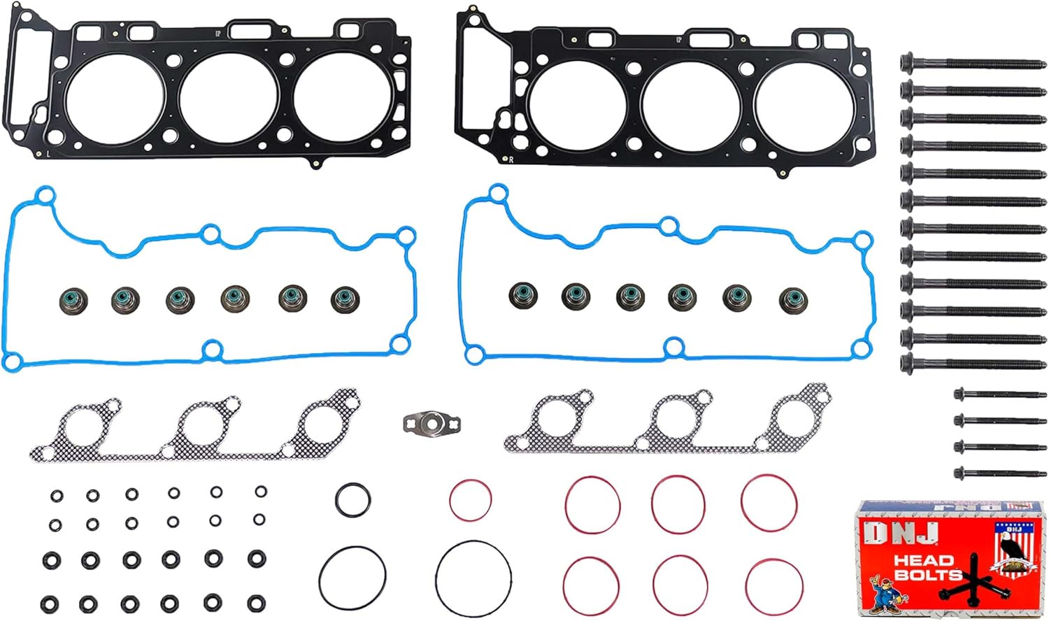 DNJ HGB4132 Cylinder Head Gasket Set with Head Bolt Kit for 2005-2010 Ford Mustang 4.0L V6 12V SOHC 245cid