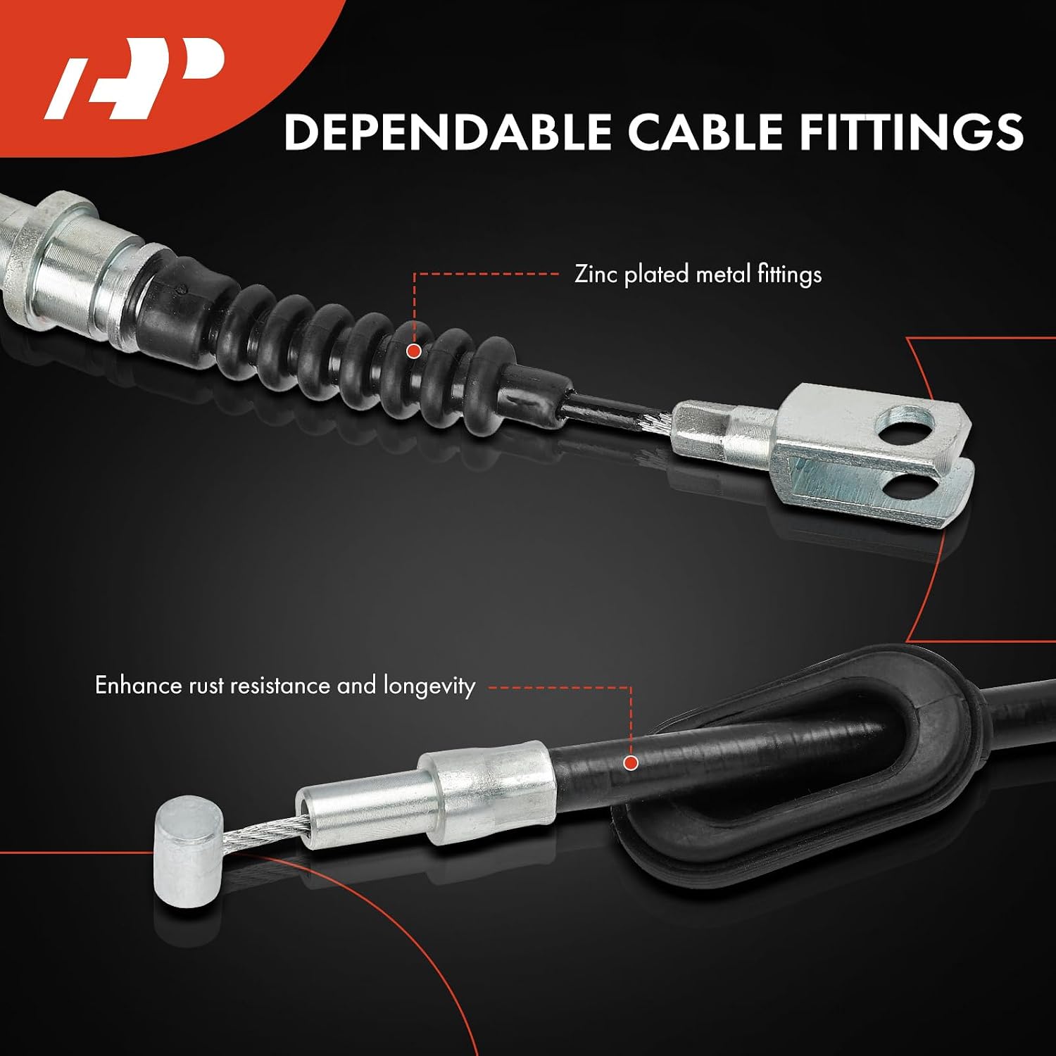 A-Premium Rear Passenger Parking Brake Cable Assembly | Compatible with Honda & Acura Models - Accord 1996-1997, CL 1997-1999