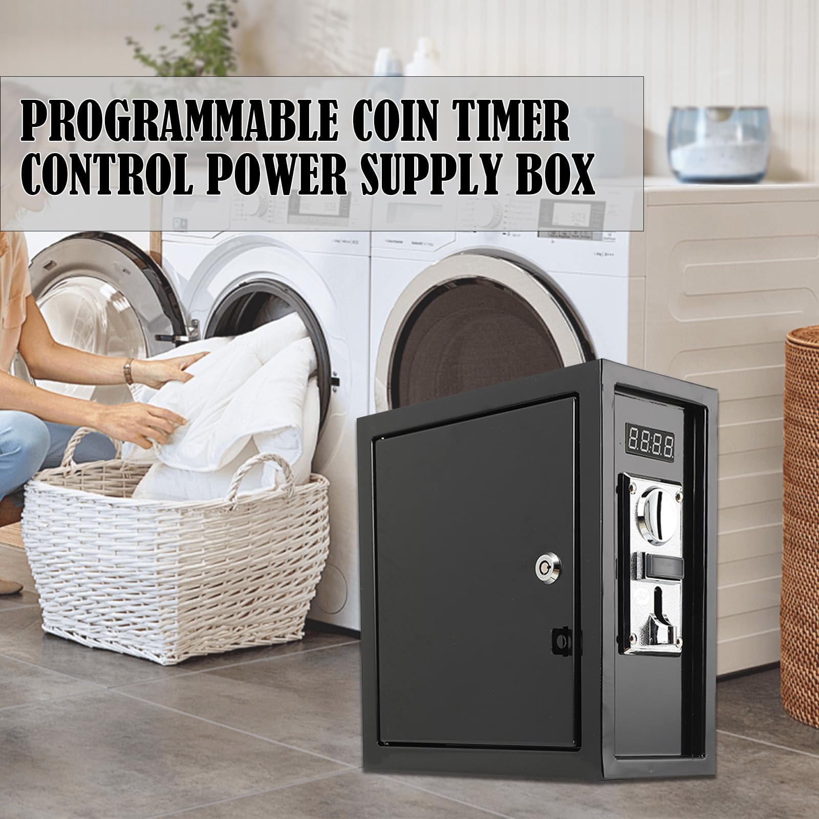 MüNzautomat 220V 10A MetallmüNz-Timer-Steuerkasten MüNze Zeitschaltuhr Box, MüNzautomat für Waschmaschine MassagestüHle, LadegeräTe, Dryers Usw
