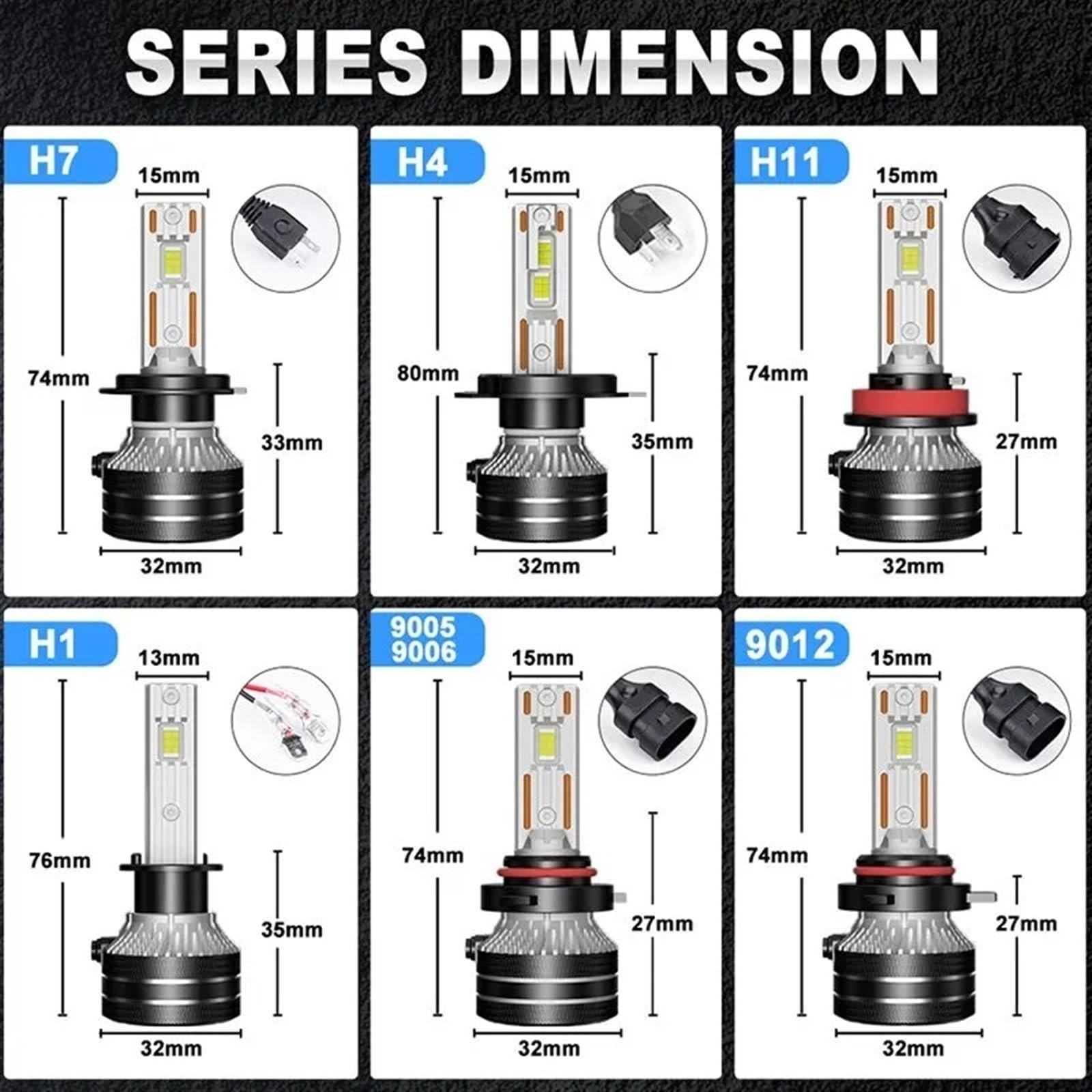 K5C H7 LED 180W 60000LM Reflektory Canbus 8000K H1 H4 H11 9012 HIR2 H8 H9 9005 9006 HB3 HB4 High Power 6000 K 5570 CSP Chipy Kolor: 60 cm 00K, rozmiar: H7)