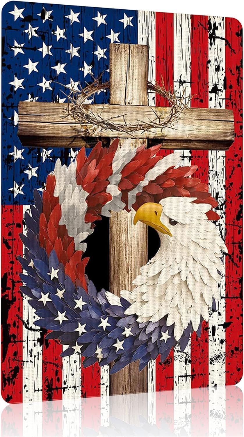 Patriotic Stars and Stripes Eagle 1000 Pieces Wooden Jigsaw Puzzle for Adults Educational Gifts