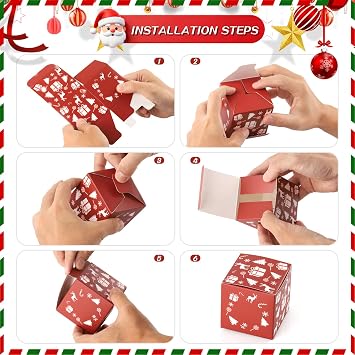 24 Christmas Advent Calendar Boxes to Fill for Adults Kids | Empty Advent Calendar, Countdown to Christmas Goody Treat Gift Boxes