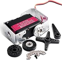Vista 8 de RDS5180 176.4 lbs Servo Motor robótico de metal digital de alto par de torsión de doble eje Servo brazo impermeable IP66 con soportes de metal U