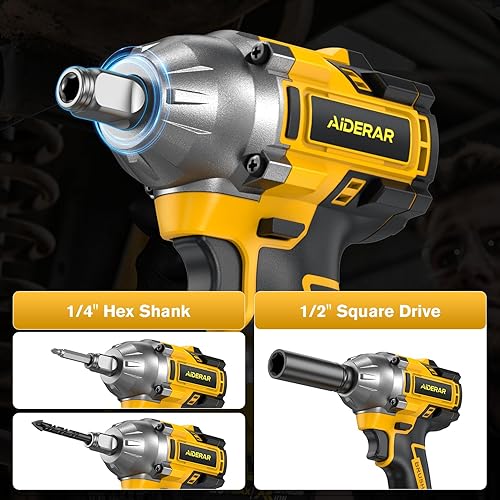 Miniatura 3 de Llave de impacto inalámbrica para batería DeWalt, 500 Nm (369 pies-libras) pistola de impacto sin escobillas de 12 pulgada y 14 pulgadas,