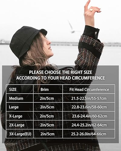 Miniatura 6 de Zylioo Sombrero de pescador extragrande XXL 100% algodón, sombreros reversibles de pescador, sombrero de verano de pesca de doble cara