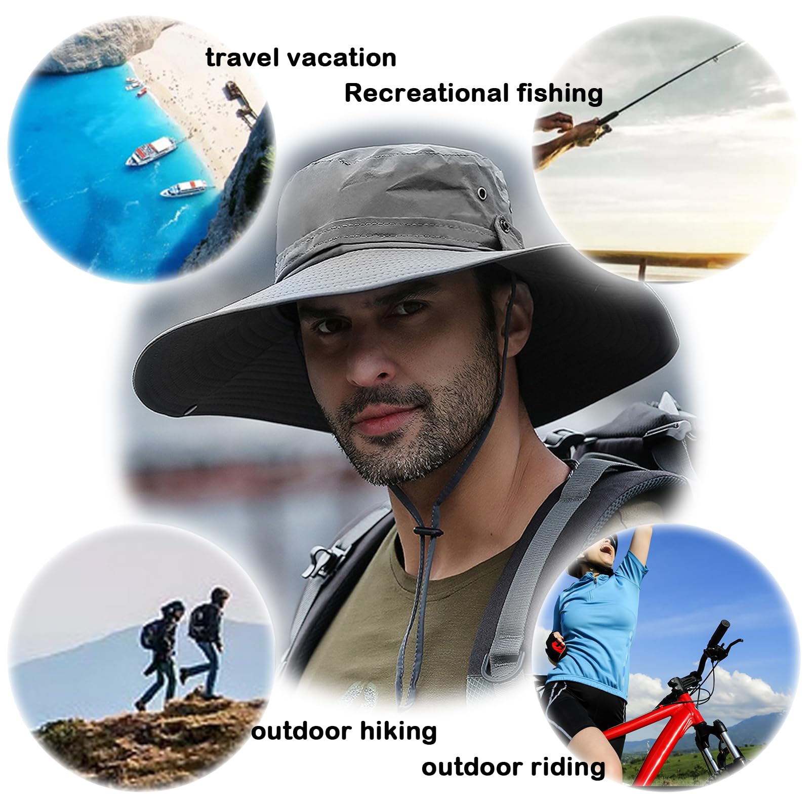 TYXHXT Sombreros Cubo, Bucket Hat, Pescador Gorro, Impermeable Plegable Sombrero, Pescador Gorro para Hombres y Mujeres, Sombreros Sol de Plegables para Verano con Protección, al Aire Libre