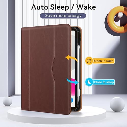 Miniatura 3 de OKP Funda para iPad de 10 generación 2022, funda para iPad de 10 generación con visión multiángulo de visión de piel sintética con soporte para