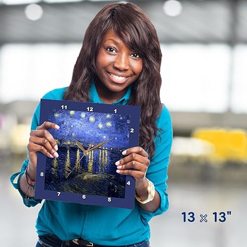 Miniatura 4 de 3dRose DPP_303223_2 Van Gogh-Starry Night Over The Rhone-Reloj de pared, multicolor