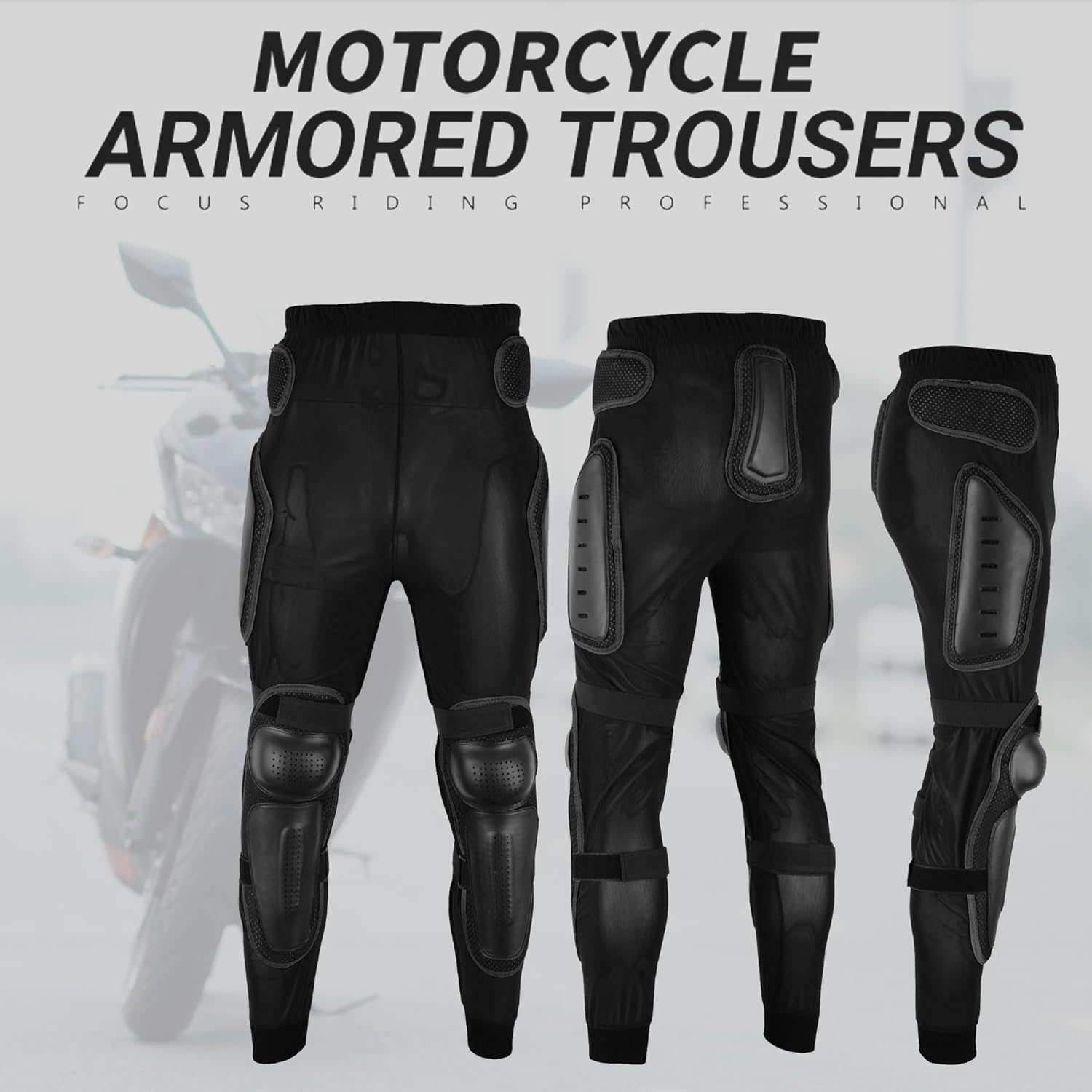 Mens Motorbike Body Armour Pants for MotorBiking Cycling Hiking Mens Boys Protective Clothing Armoured Trousers