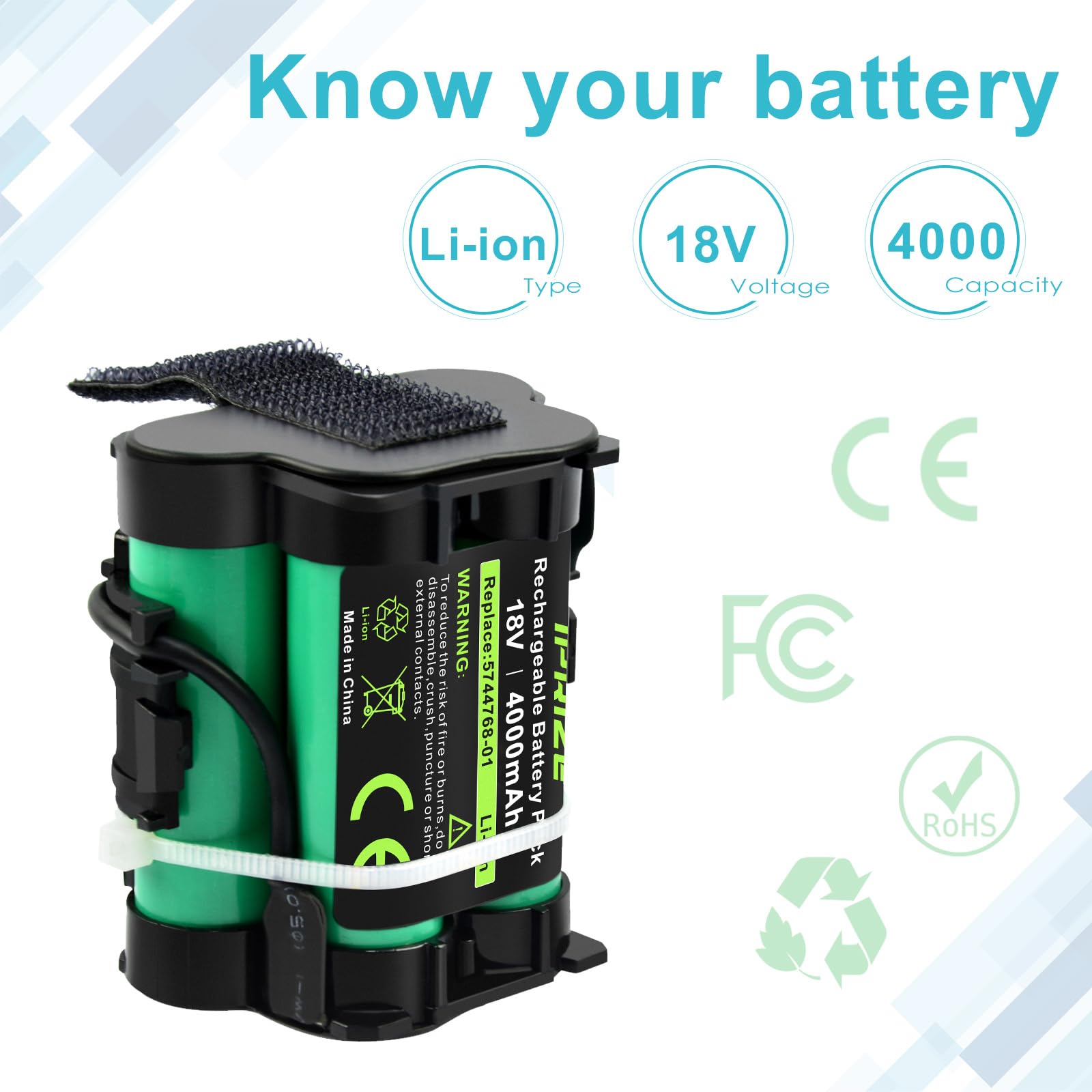 18V 4000mAh Li-ion Ersatzakku Kompatibel mit Gardena Mähroboter R38Li R40Li R45Li R50Li R70Li R75Li R80Li, für Husqvarna Automower 105, 305, 308, 308X, für Flymo Robotic Lawnmower 1200R