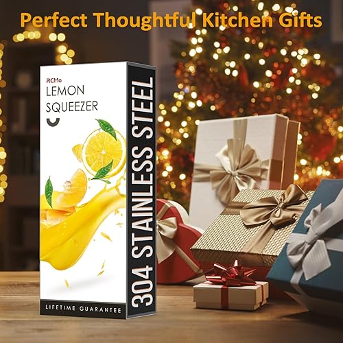 Miniatura 7 de Exprimidor de limón de acero inoxidable, calidad premium, cuenco exprimidor de metal sólido resistente, exprimidor manual grande de cítricos y