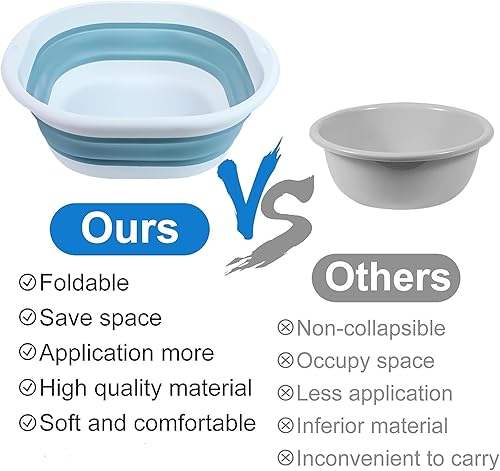 Miniatura 6 de Bañera de pies portátil para piscina, plegable, lavabo de pies para piscina, accesorios para piscinas sobre el suelo (baños azules)