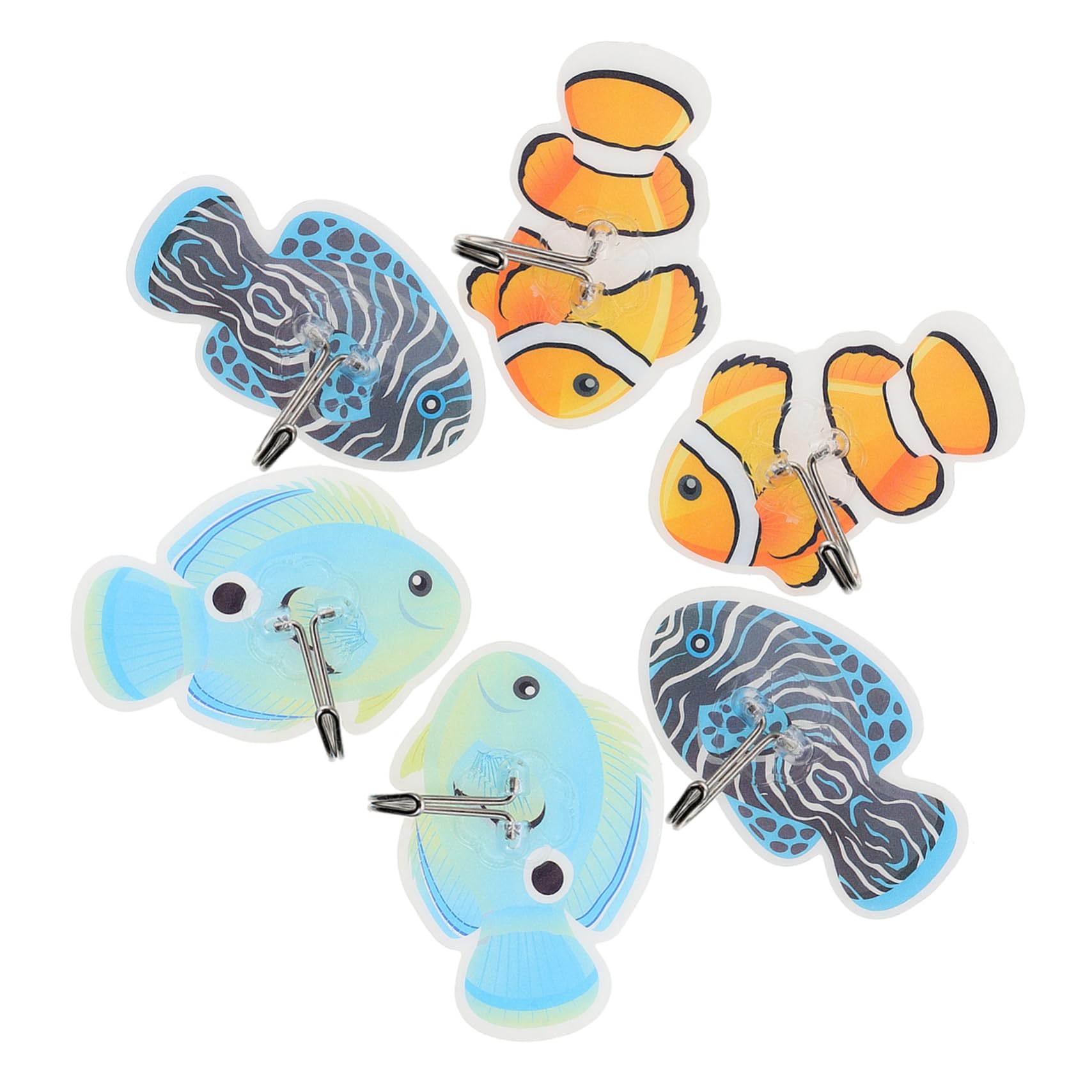 Selbstklebende Fisch-Haken Aus Kunststoff – 6er Set Bunte Wandhalter Für Küche, Bad & Kinderzimmer