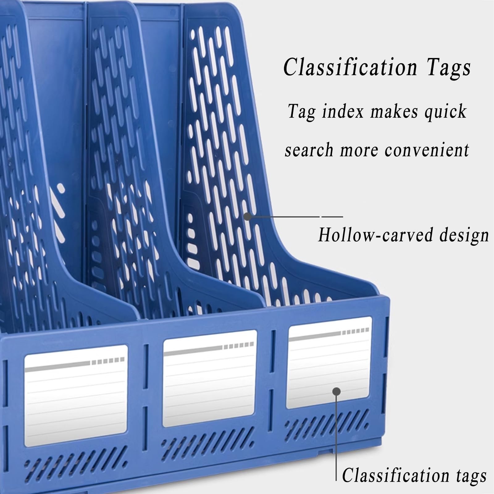 Portariviste Pieghevole A4 Con 4 Scomparti - Organizer Grigio Per Scrivania, Ufficio O Casa - Foto 8