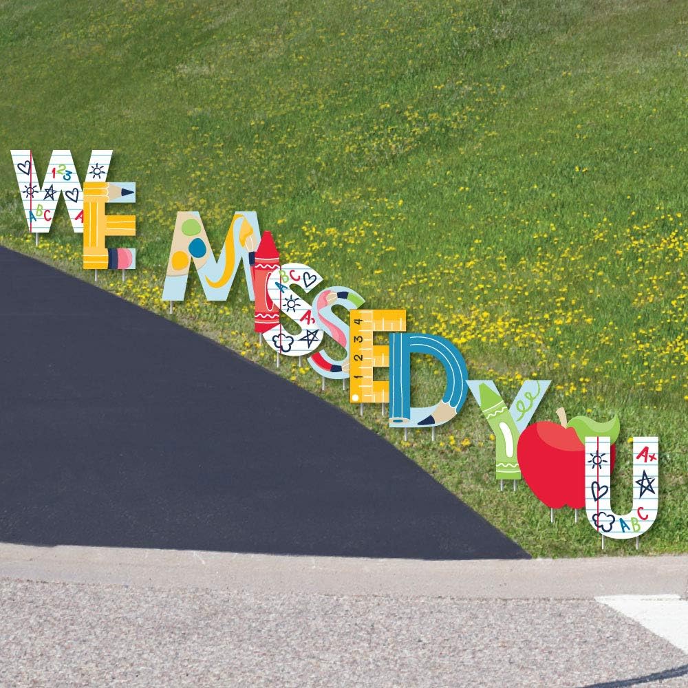 Big Dot of Happiness We Missed You - Back to School - Yard Sign Outdoor Lawn Decorations - Back to School Classroom Yard Signs
