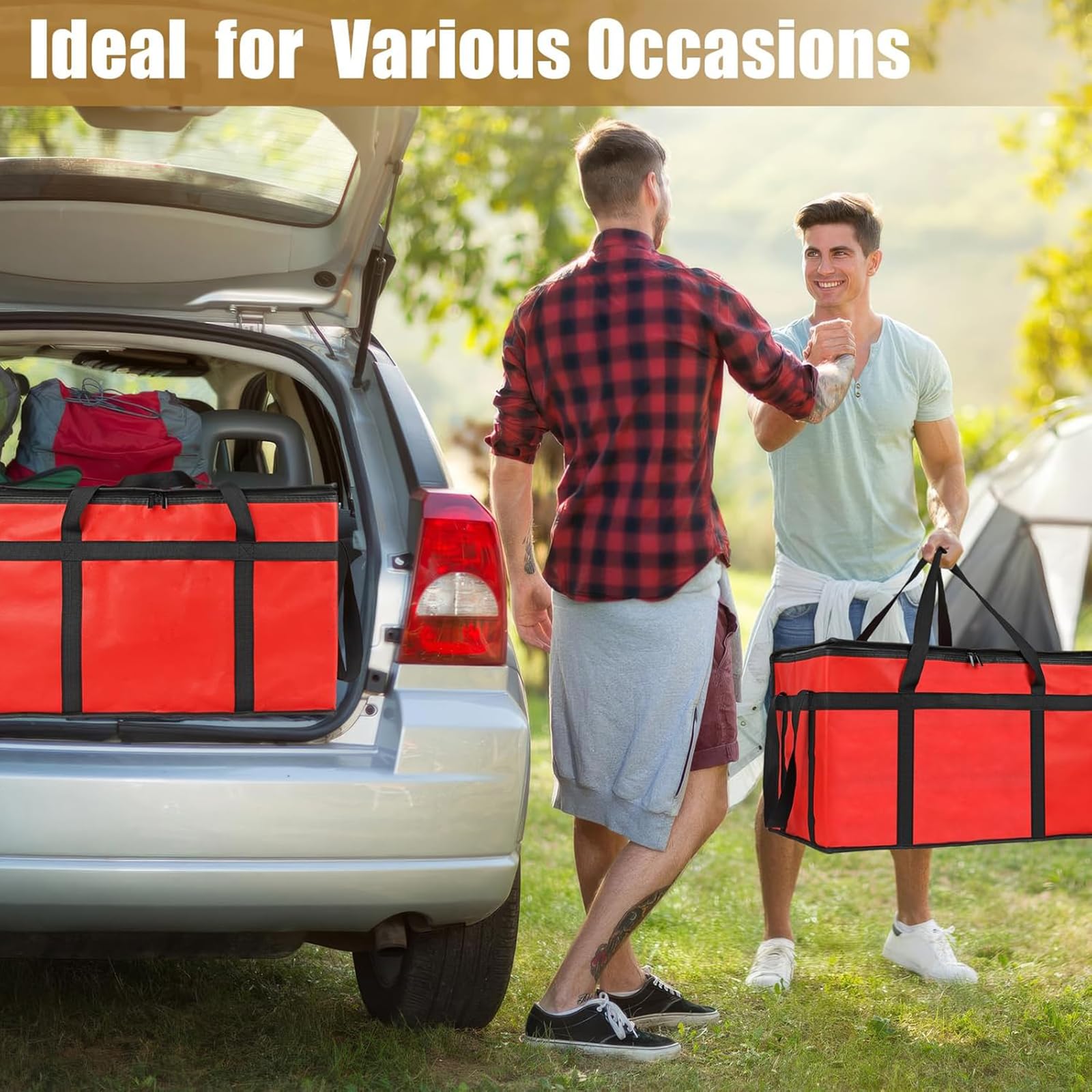 Sacs isothermes pliables réutilisables de grande capacité pour le camping, les pique-niques, la restauration