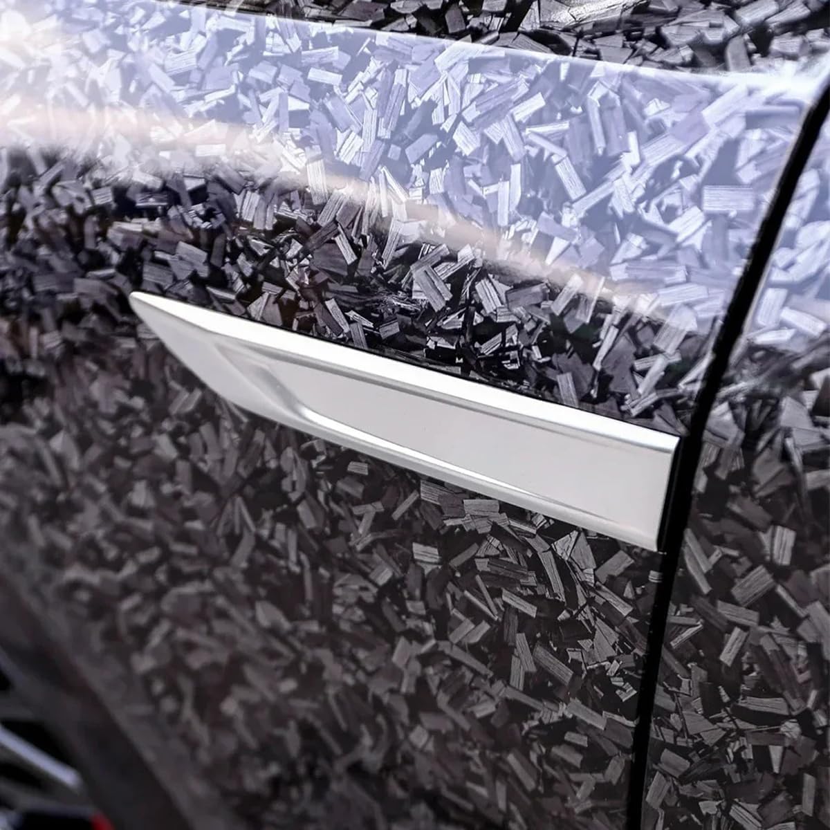 Queenbox 19.6x236.2in Forged Gloss Car Vinyl Wrap, Carbon Fiber Self-Adhesive Auto Decal Sticker for Furniture Motorcycle Bike, Glossy Black