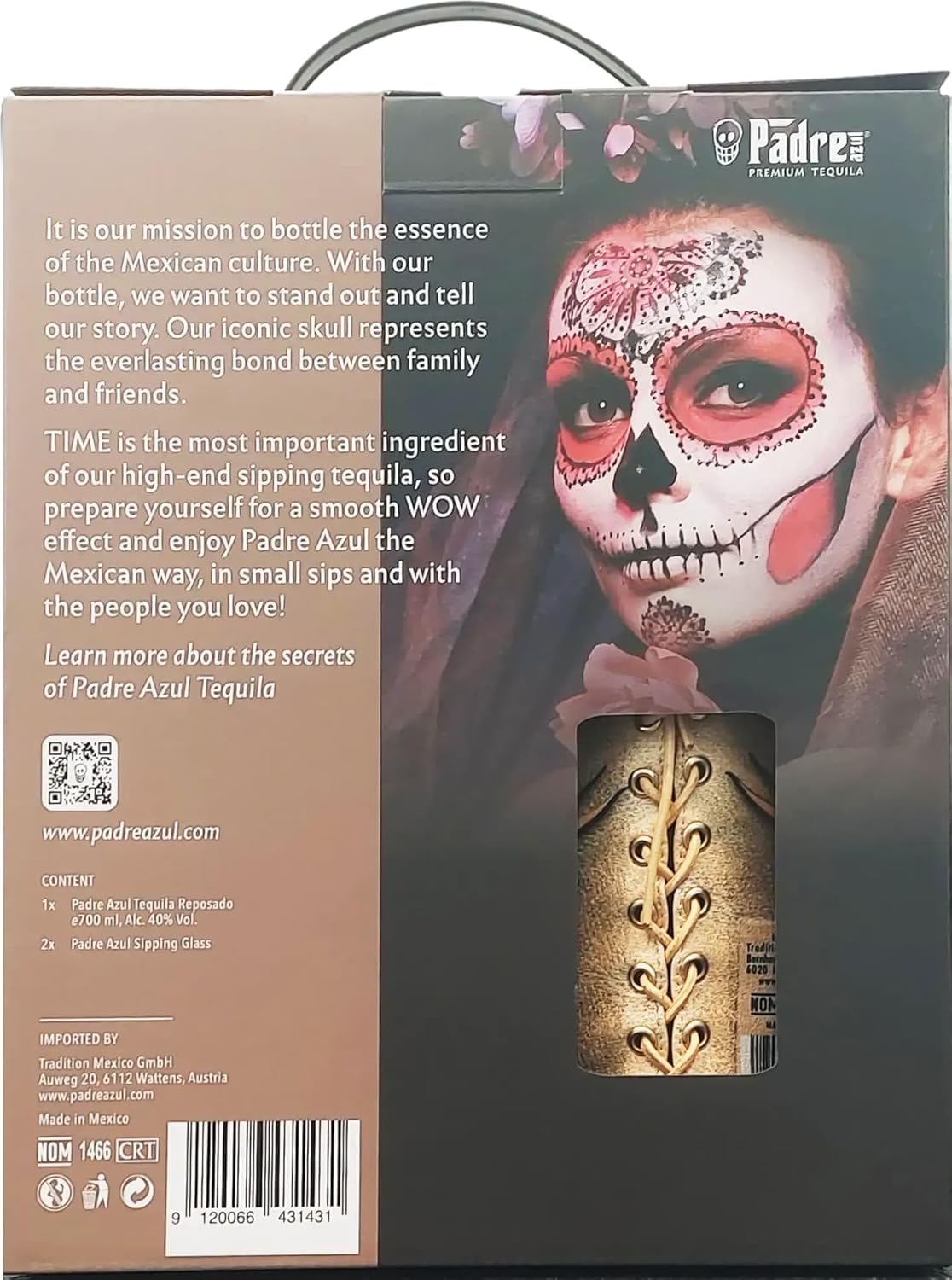 Padre azul Tasting Set Tequila Reposado 40% 0.7 l Geschenkpackung mit zwei Gläsern