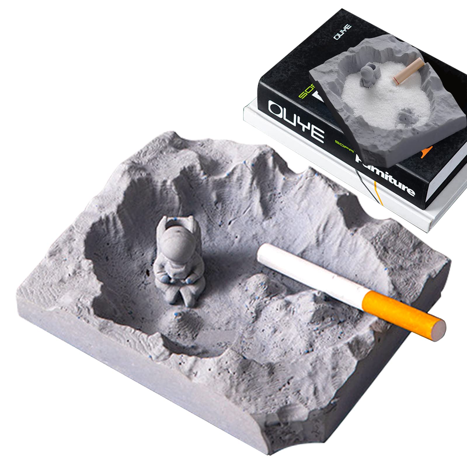 Ouzrpuo Cool Ashtray Creative Moon Space Ashtray Astronaut Cigar Ashtray for Outdoor and Indoor Desktop Smoking Ashtray Home and Office Fashion Decor