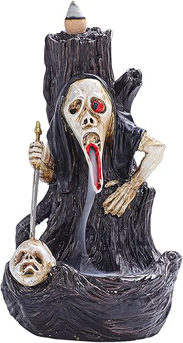 Quemador de incienso, soporte de incienso de reflujo, soporte para quemador de incienso de calavera, adorno de aromaterapia para