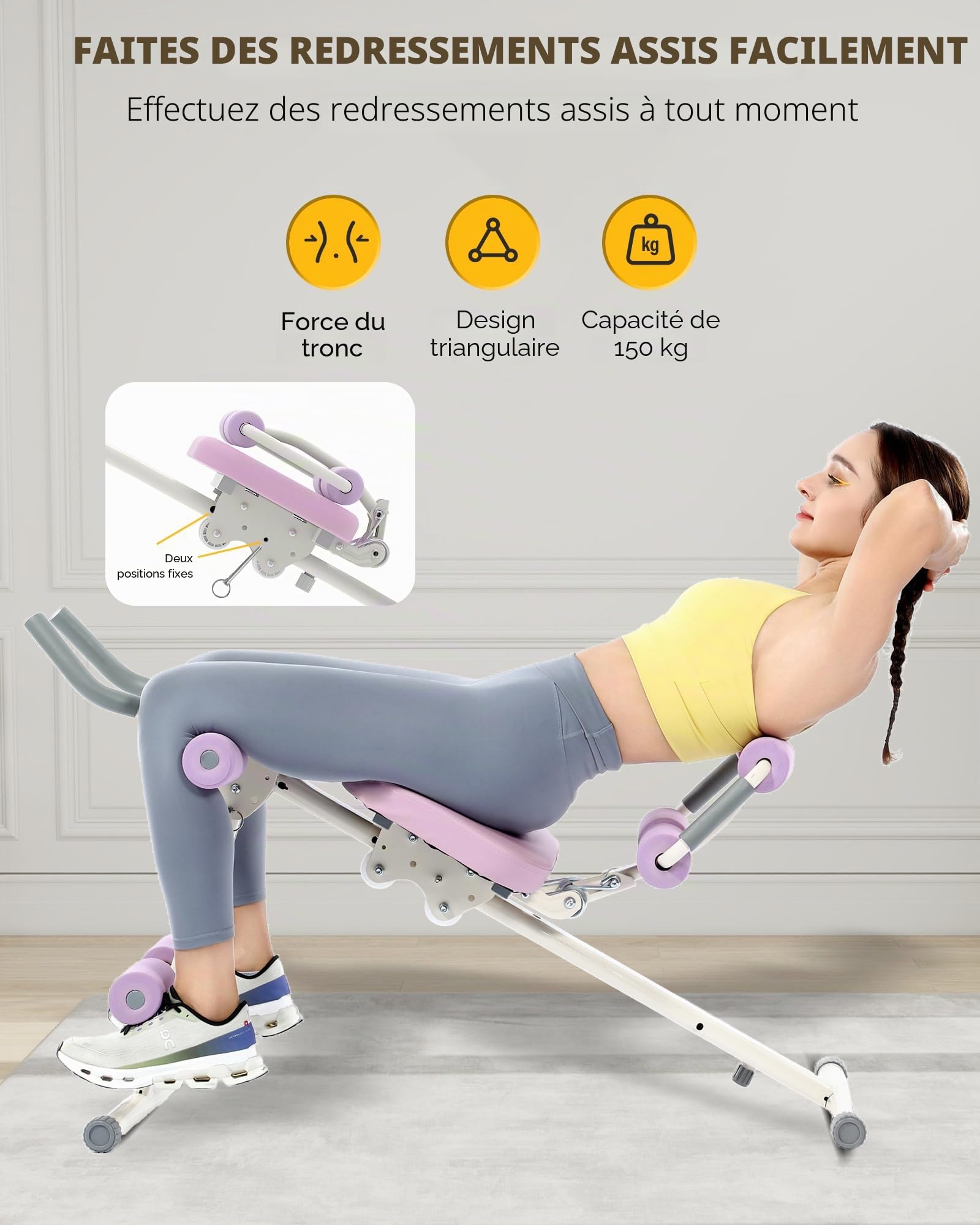 GUUG Machine Abdo Appareil Abdominaux: Multifonction Abdominaux Pliable Musculation Appareil d'appartementSport Maison pour Femmes et Hommes Machine de Musculation