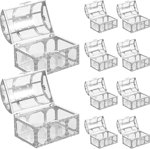 Tratar 10 unids cajas de regalo de San Valentín Cofre del tesoro Cajas de dulces Contenedores de dulces Cajas de regalo de boda Cajas claras Cajas