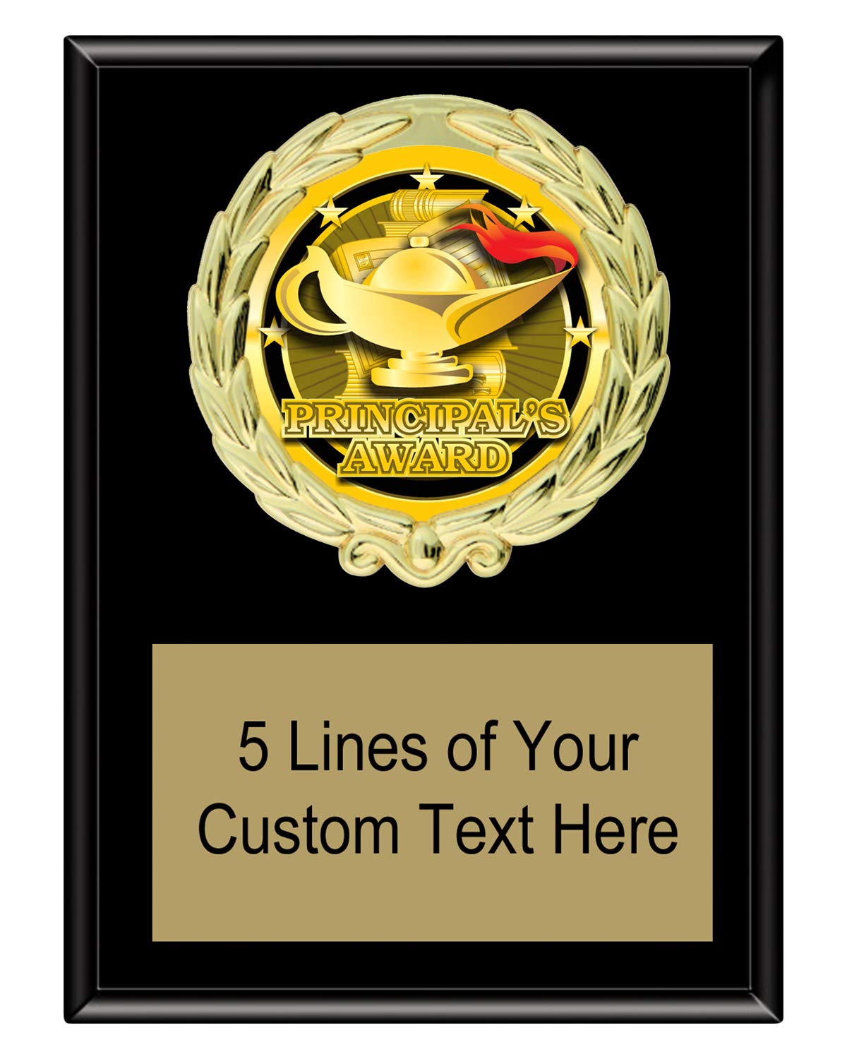 Express Medals 5x7 Black Color Principal Award Plaque with Engraved Plate