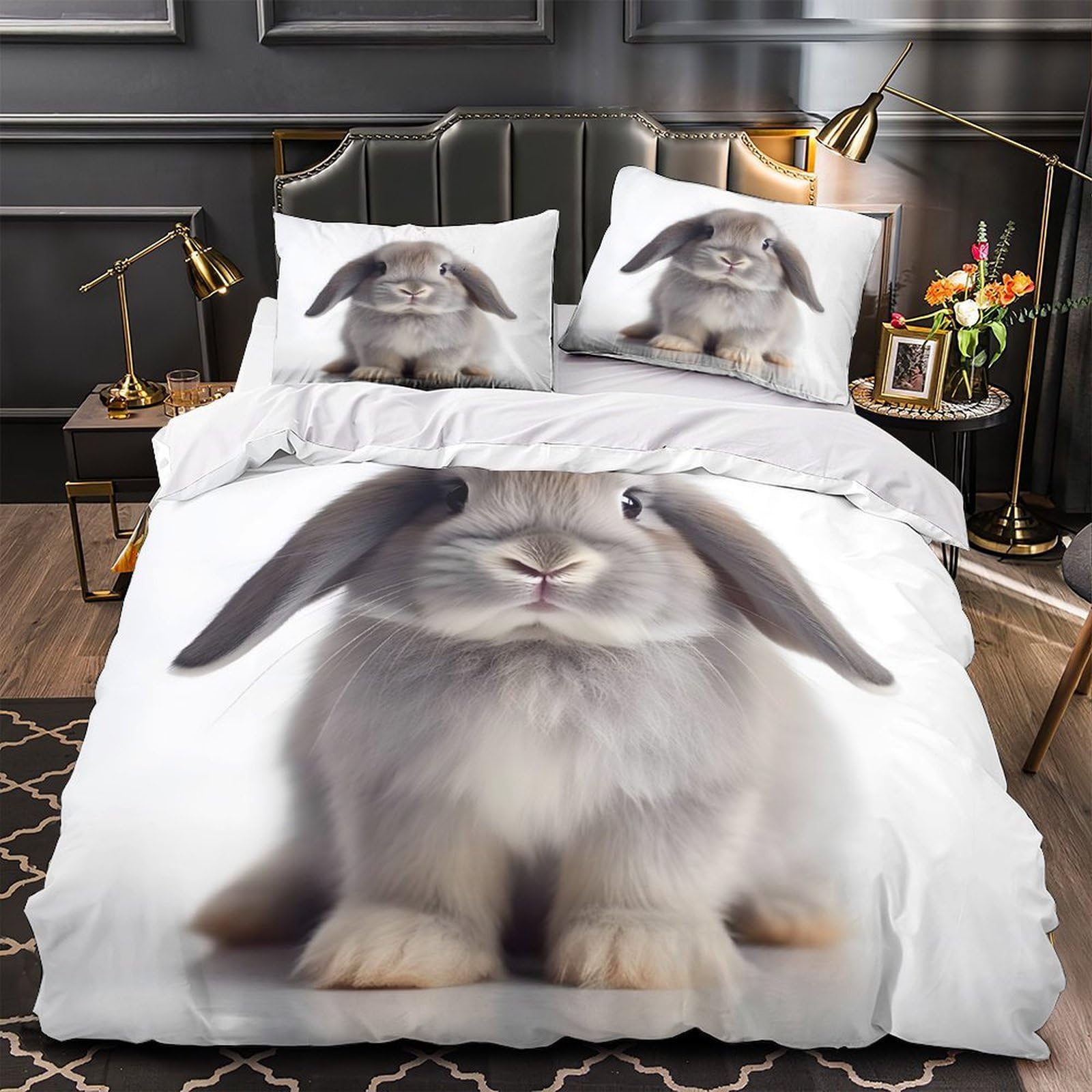 Parure de lit 3D lapin pour une chambre adulte cocooning et douce