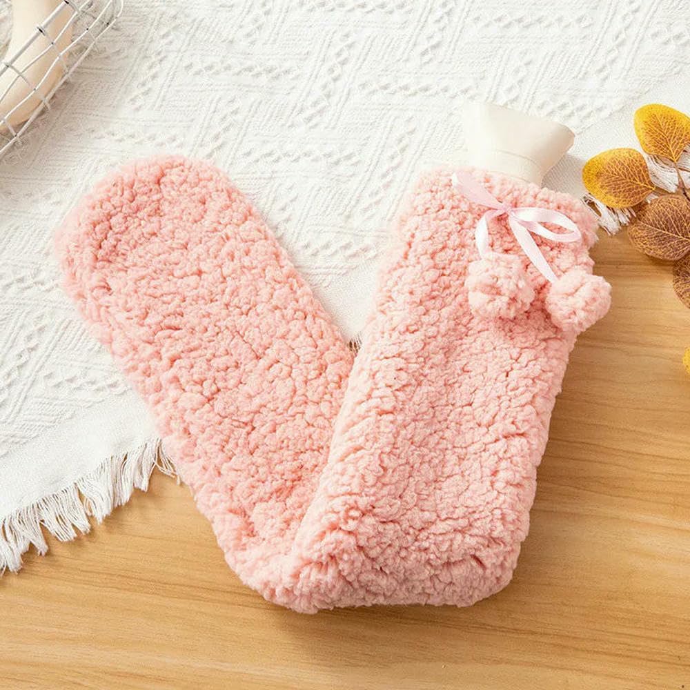2L Cute Plush Extra-Long Hot Water Bottle, Portable Belly Warmer, Removable Hot and Cold Compress-Style 1- Pink