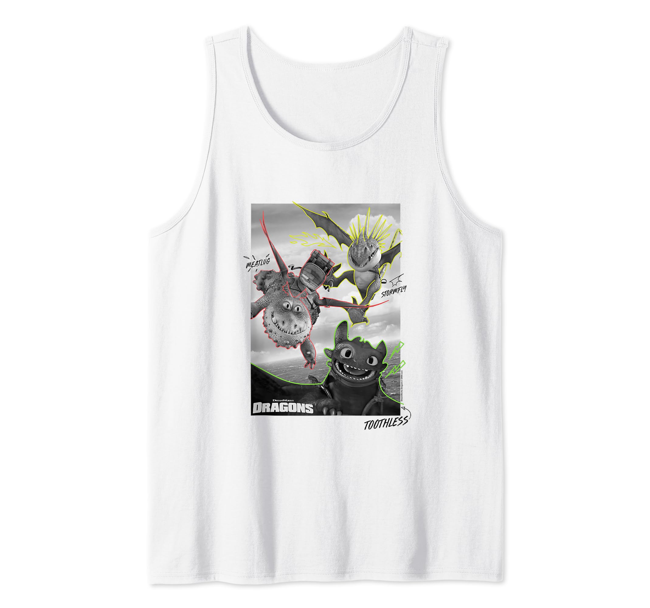 How to Train Your Dragon Toothless Meatlug & Stormfly Retro Tank Top