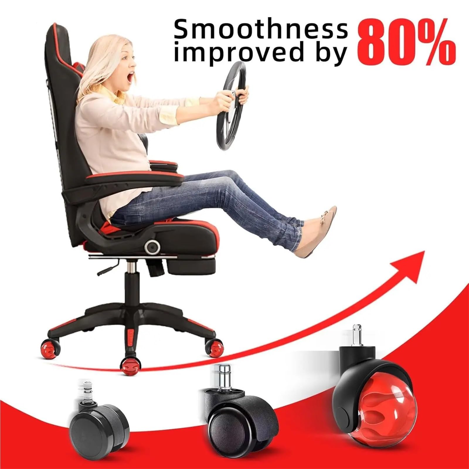 5 paquets de roues chaise bureau M11 2 pouces Pour Mobilier