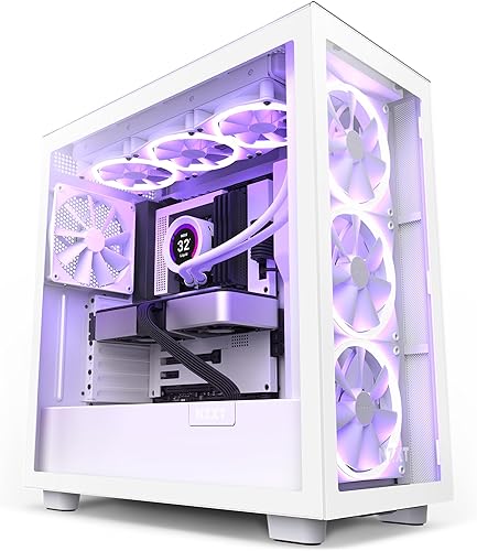 Miniatura 37 de NZXT H7 Flow RGB - Carcasa compacta ATX para juegos de PC de media torre - Panel frontal perforado de alto flujo de aire - Panel lateral de vidrio