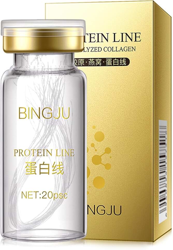 Rosto Fios Proteína,Gold Face Serums Colágeno Ativo Fio Seda | Fio colágeno absorvível para lifting facial, essência carving facial para rosto (com 20 fios proteína) A/r