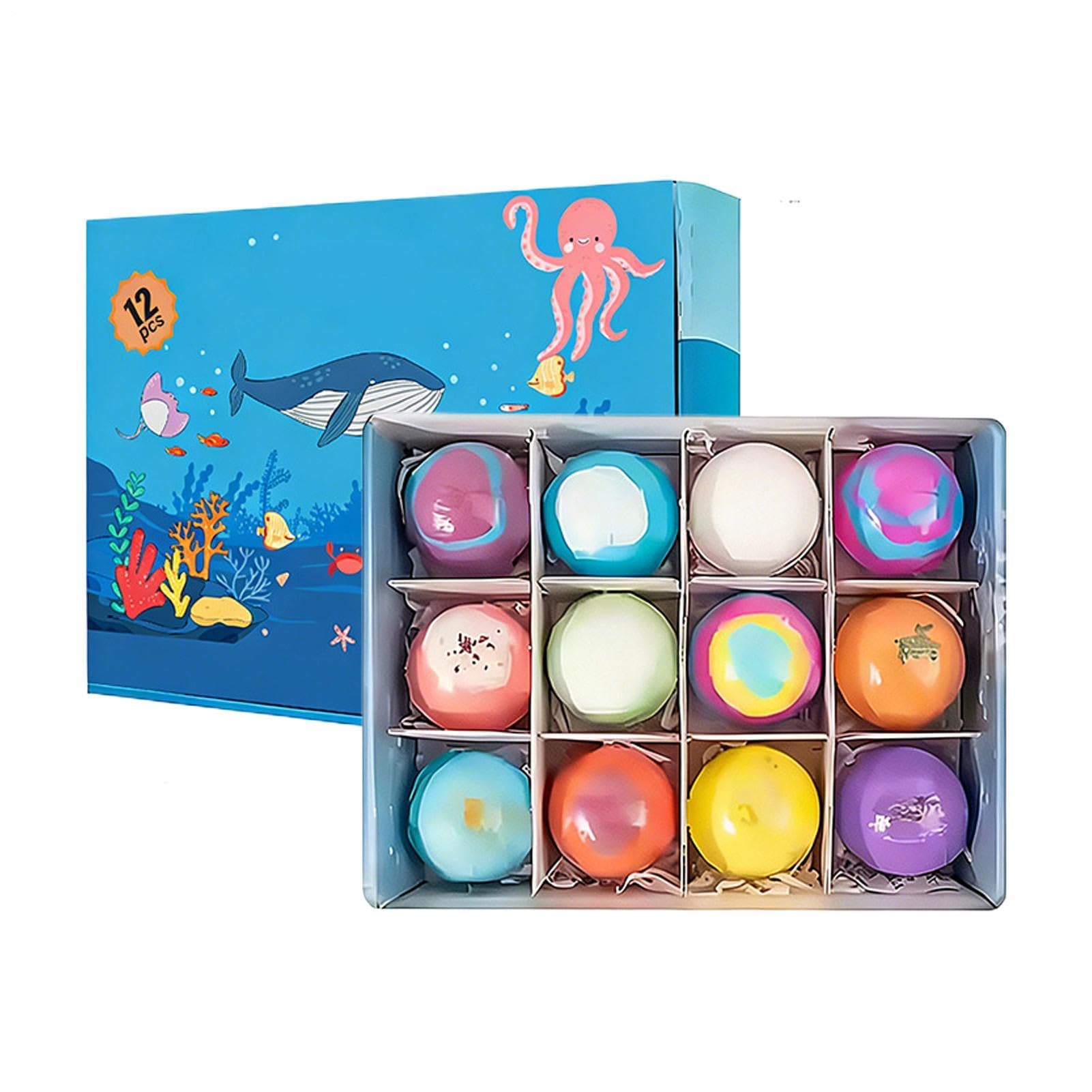 Bombetta da Bagno Effervescente 12 Pezzi Detergente Corpo Rinfrescante | Set Spa con Giocattoli per Spa Hotel Viaggio Casa Vasca Bambini Ragazzi